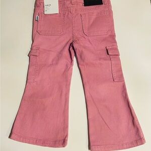 DKNY Kids Pink Flare Cargo Jeans Adjustable waist band